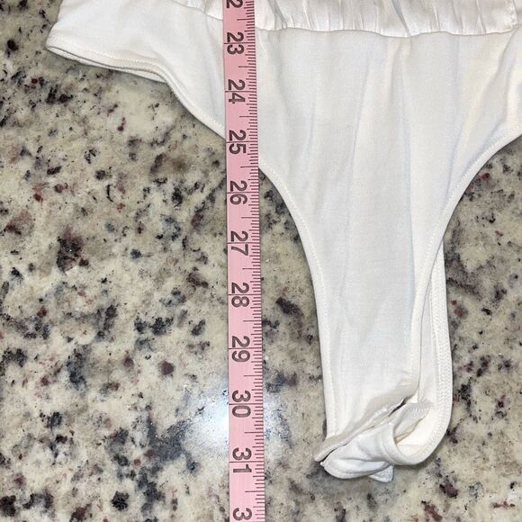 Paige Womens‎ Satin Long Sleeve V-Neck Wrap Whitney Bodysuit Blouse White Small - Picture 9 of 9